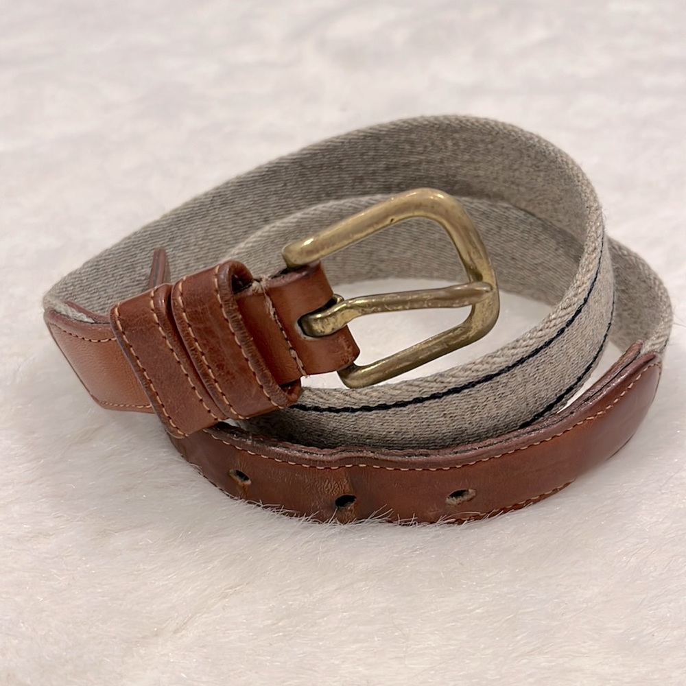 Coach leather and wool belt